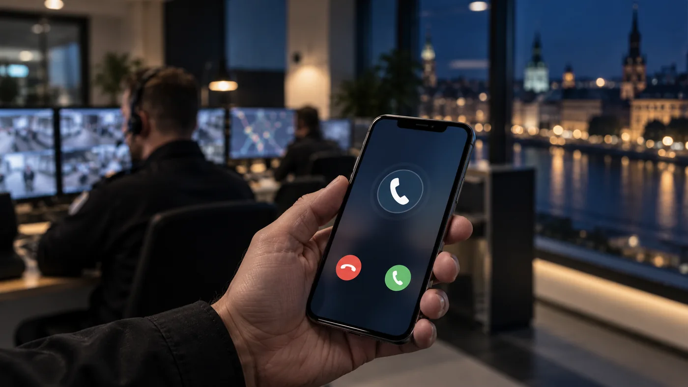 Illustrationsfoto: en hånd med en telefon